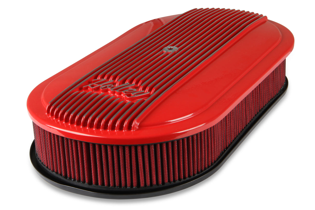 Holley 120-404 Vintage Series Oval Air Cleaner - Gloss Red Machined