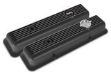 Holley 241-135 Valve Covers - Muscle Series - Finned - SBC - Satin Black Machined