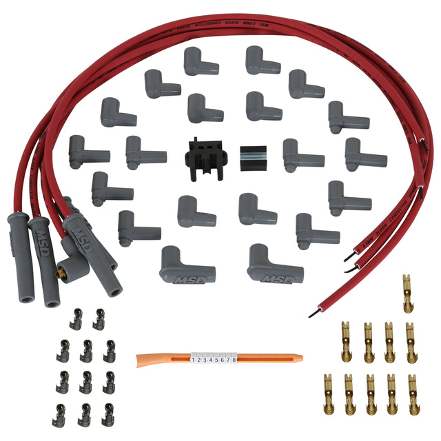 MSD Super Conductor Spark Plug Wire Set 4 Cyl Multi-Angle Plug, Socket/HEI - 31159