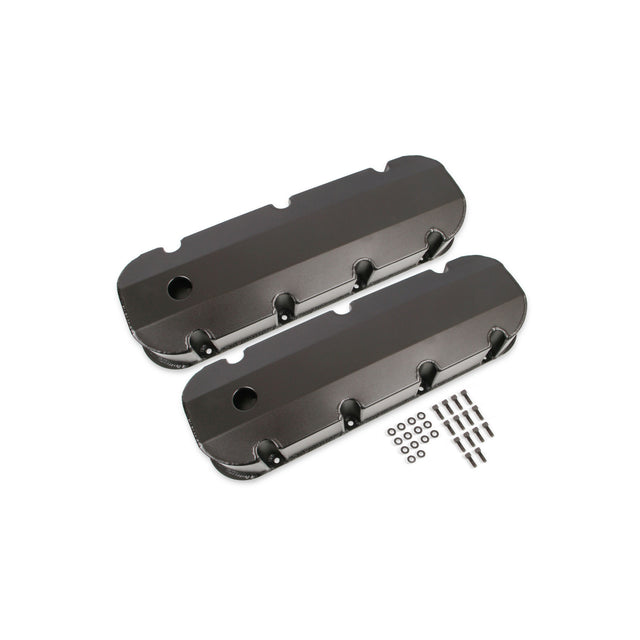 Mr Gasket Fabricated Aluminum Valve Covers - Black Finish - 6832BG