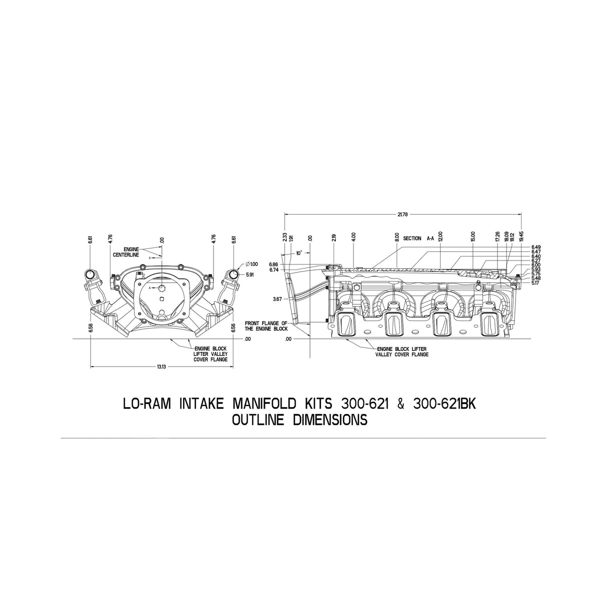 Holley 300-621 Modular Ultra Lo-Ram EFI Manifold LS1/2/6