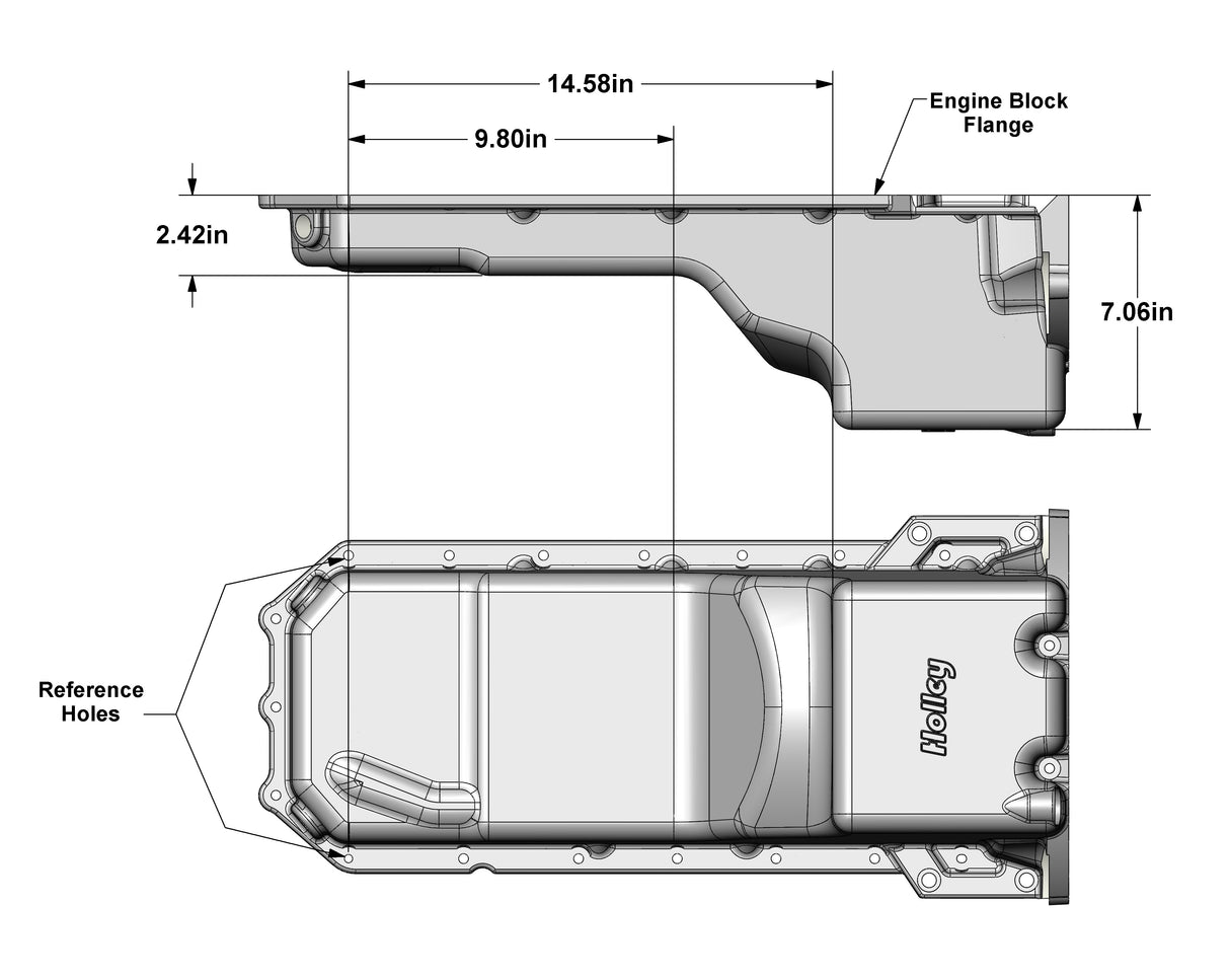 Holley 302-76 Gen III Hemi Swap Oil Pan - Rear-Sump - Natural - VVT