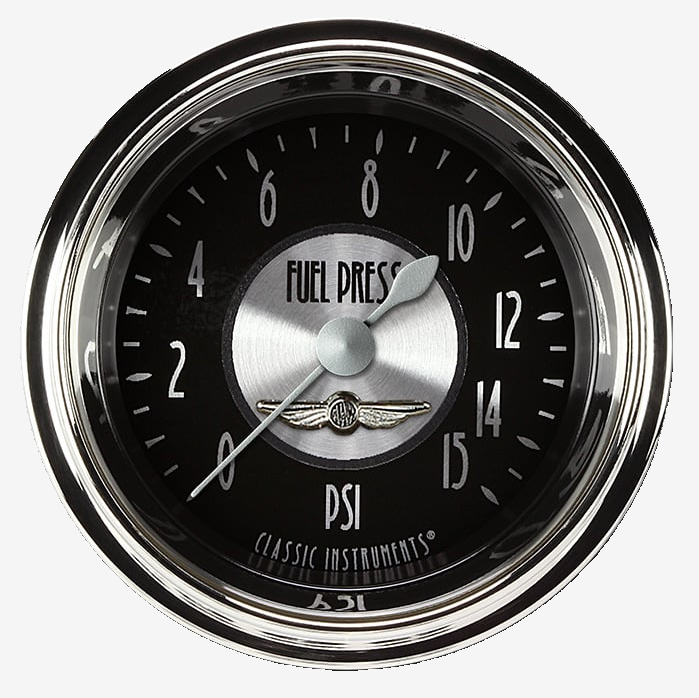 Classic Instruments All American Tradition 2 1/8" Fuel Pressure Gauge, 15 psi - AT145SHC