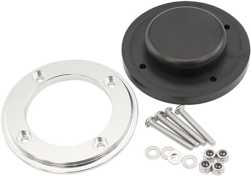 Aeroflow Ignition Wire Firewall Grommet Blank Kit - Silver Face No Holes Drilled Out (AF49-1215) AF49-1215