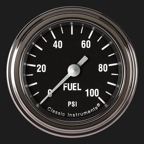 Classic Instruments Hot Rod 2 1/8" Fuel Pressure Gauge, 100 psi - HR146SLF