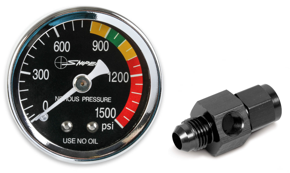 Holley 15954NOS Sniper 1-1/2" Nitrous Gauge w/ 6 AN Adapter