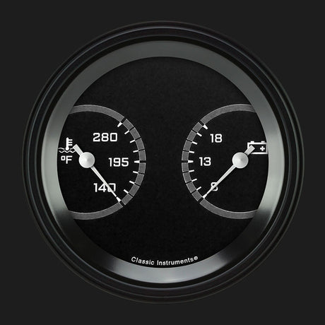 Classic Instruments AutoCross Gray 3 3/8" Temp & Volt Dual - AX74GBLF