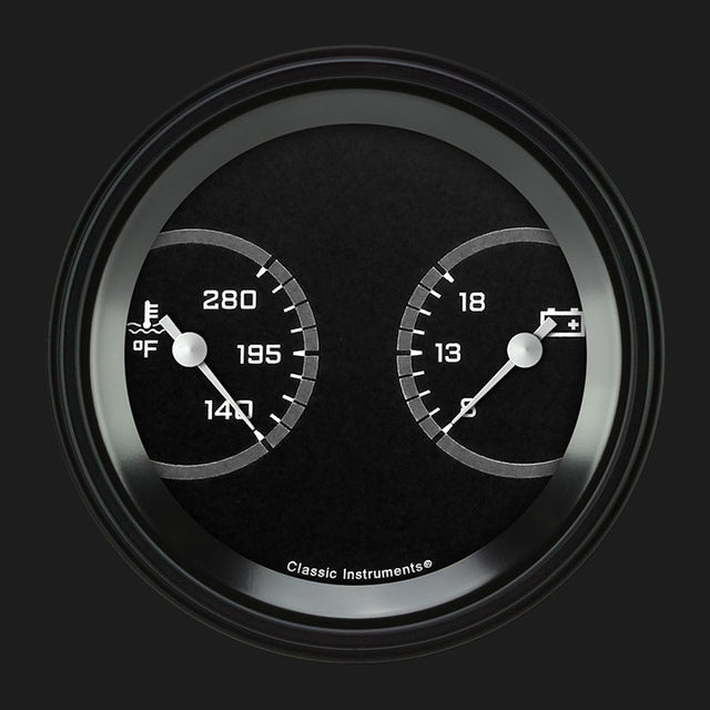 Classic Instruments AutoCross Gray 3 3/8" Temp & Volt Dual - AX74GBLF