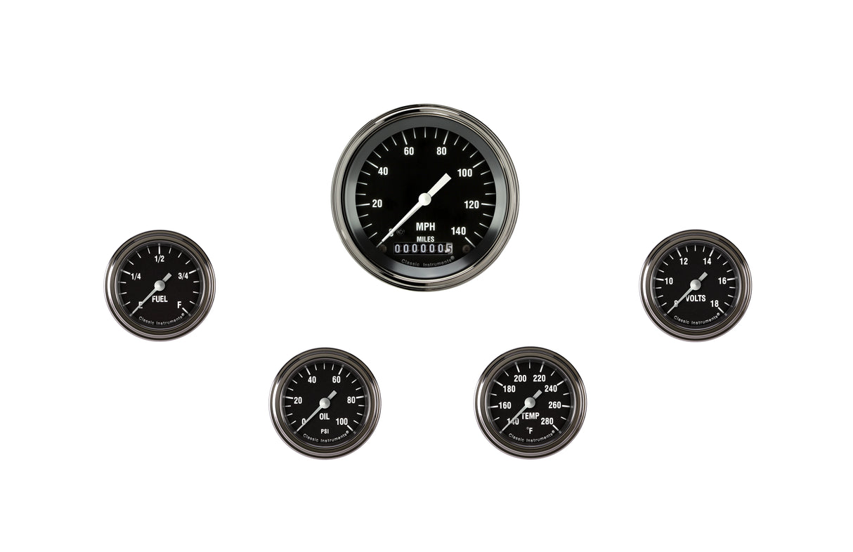 Classic Instruments Hot Rod Five Gauge Set 100 - HR100SLF