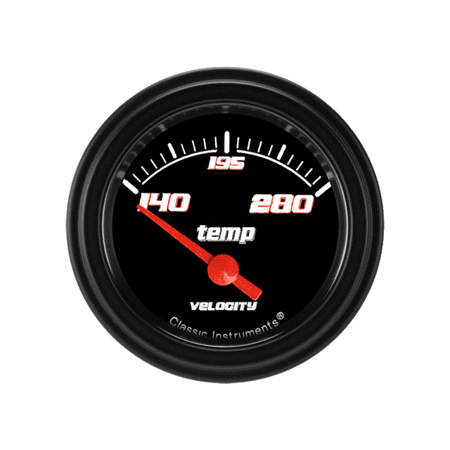 Classic Instruments Velocity Black 2 1/8" Water Temp - VS26BBLF