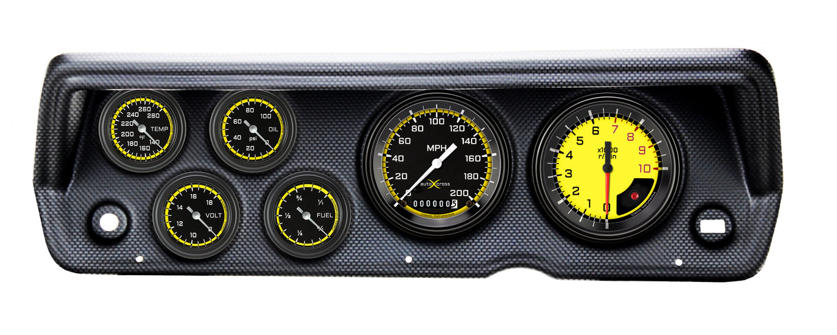 Classic Instruments 70-76 DUSTER AUTO CROSS YELLOW FS 6ga SET-MOPA - CDDU70AXY101CF
