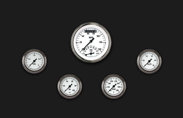 Classic Instruments White Hot Five Gauge Set 135 - WH135SLF