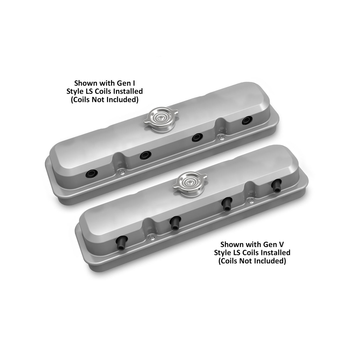 Holley 241-190 2-Piece Pontiac Style Valve Cover - Gen III/IV LS - Natural