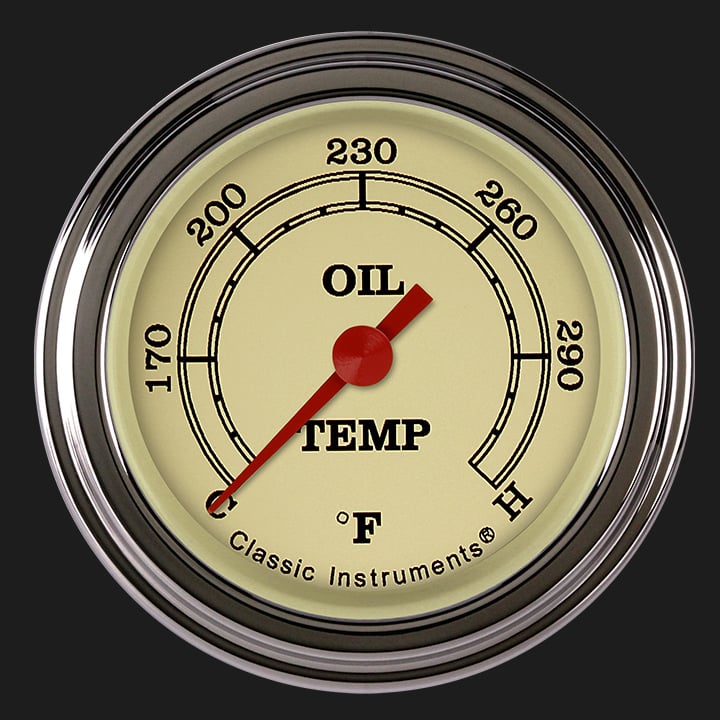 Classic Instruments Vintage 2 1/8" Oil Temperature Gauge - VT128SLF