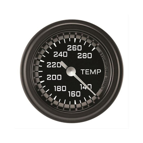 Classic Instruments AutoCross Gray 2 1/8" Full Sweep Water Temperature Gauge - AX126GBLF-08