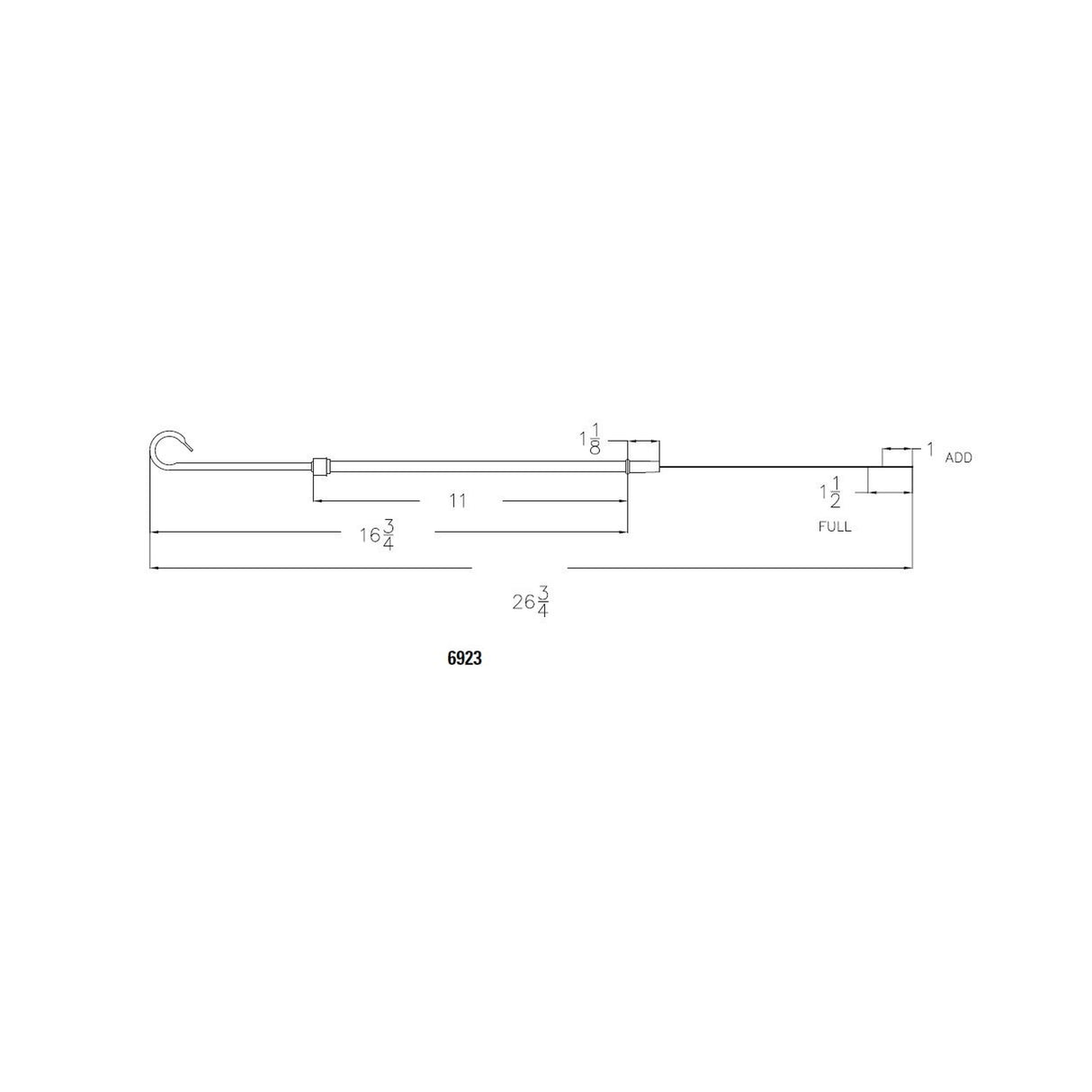 Mr Gasket Engine Oil Dipstick & Tube - Chrome - 6923
