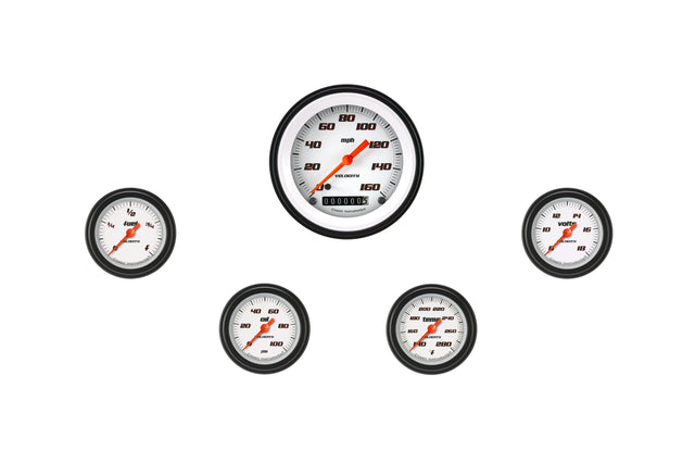 Classic Instruments Velocity White Five Gauge Set 100 - VS100WBLF