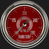 Classic Instruments V8 Red Steelie 2 5/8" Transmission Temperature Gauge - V8RS327SLC