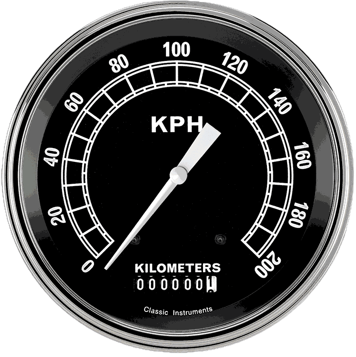 Classic Instruments Traditional 3" Speedometer Gauge (200 KPH) - TR59SLC