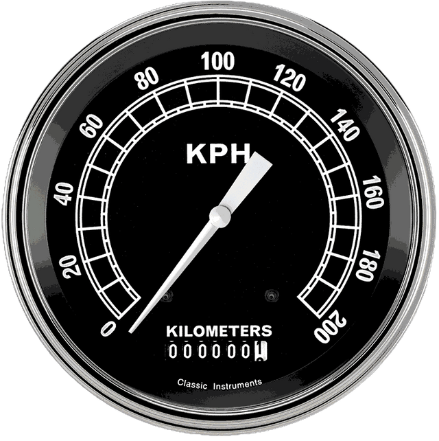 Classic Instruments Traditional 3" Speedometer Gauge (200 KPH) - TR59SLC