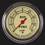 Classic Instruments Vintage 2 1/8" Exhaust Gas Temp. Gauge - VT198SLF