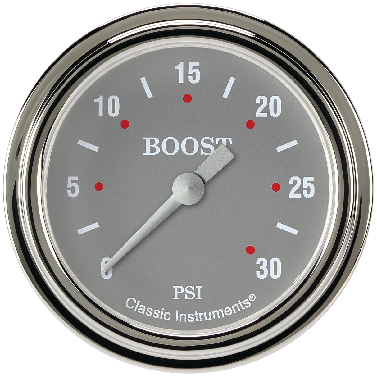Classic Instruments Silver Gray 2-5/8" Boost Gauge (30 PSI) - SG342SLF