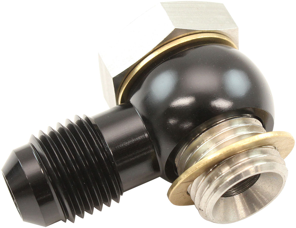 Aeroflow 9/16"-18 NPSM Short Stainless Steel Banjo Bolt and Aluminium -6AN Banjo - AF399-06 AF399-06