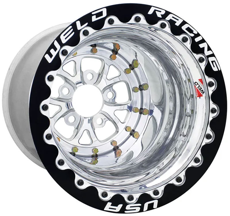 Weld V-Series 15 x 10" Wheel, Black Center, Double Beadlock for M/T - WE84B-510206MB WE84B-510206MB