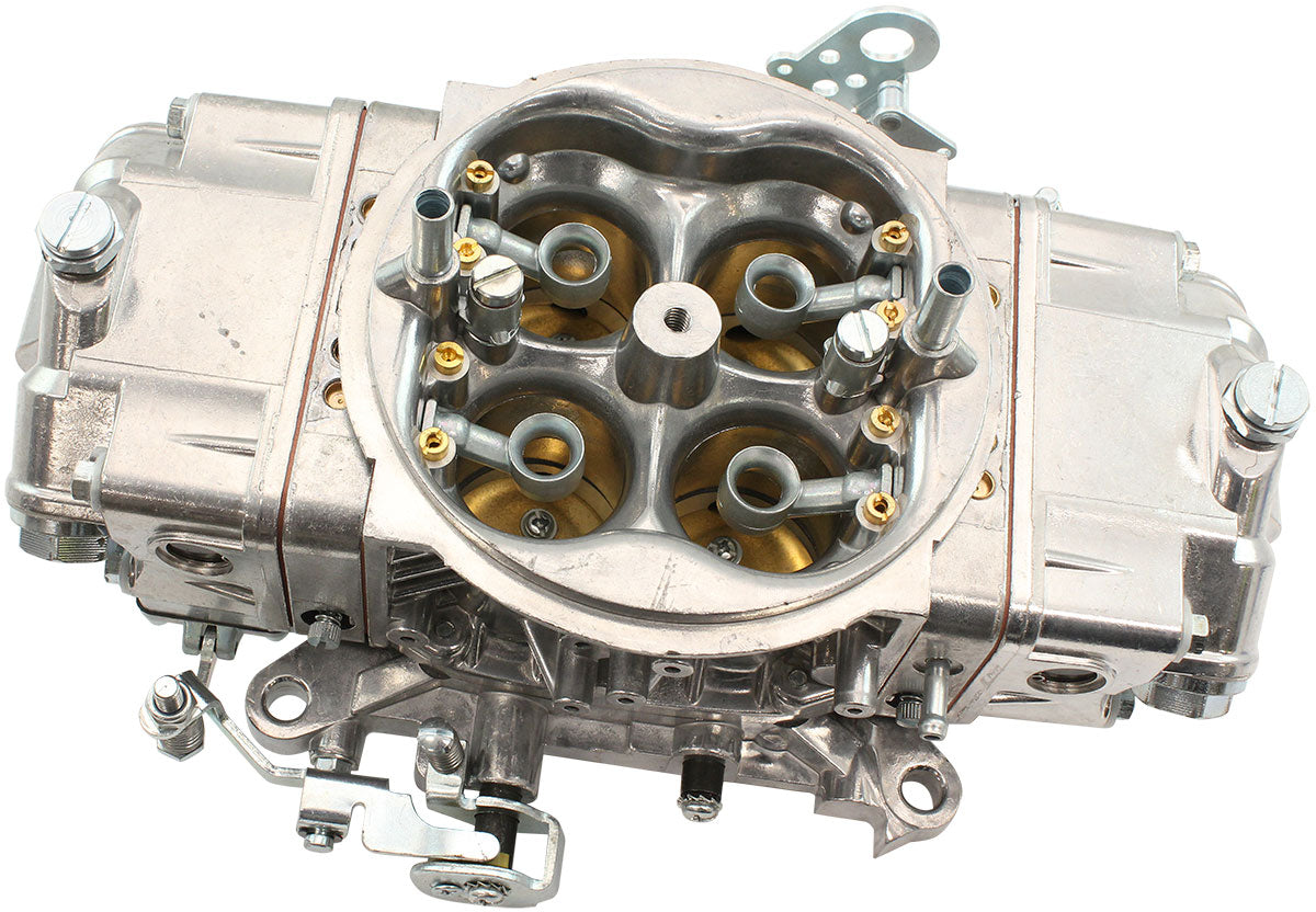 Aeroflow 750cfm 4-Barrel Double Pumper Carburettor with Mechanical Secondaries Square bore 4150 Flange, No Choke, Silver Finish (AF5112-3750)