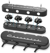 Holley 2-Piece "Chevrolet" Script Valve Covers, Black - HO241-177