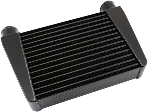 Aeroflow V-Mount Street Series Aluminium Intercooler, Black Powder Coated Finish 330 x 280 x 76mm with 2-1/2" Inlet/Outlets (AF90-1015BLK)