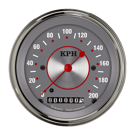 Classic Instruments Silver Series 3 3/8" Speedometer - SS59SLF