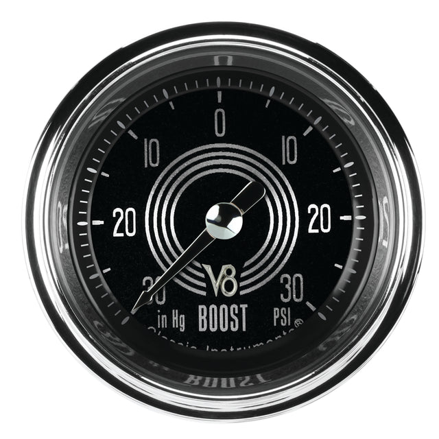 Classic Instruments V8 Speedster 2-1/8" Boost/Vac Gauge - V8SR141SHC