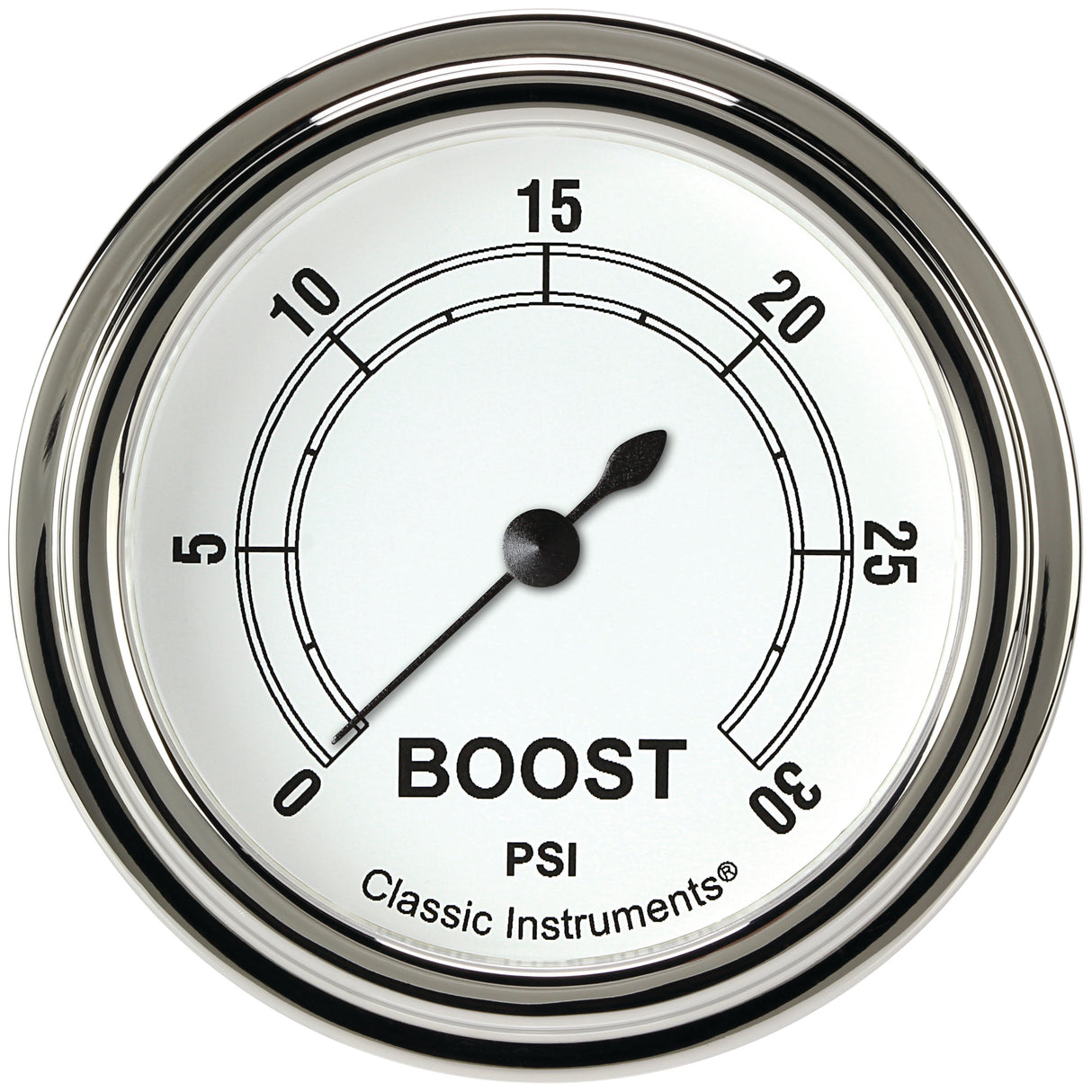 Classic Instruments Classic White 2-5/8" Boost Gauge (30 PSI) - CW342SLF