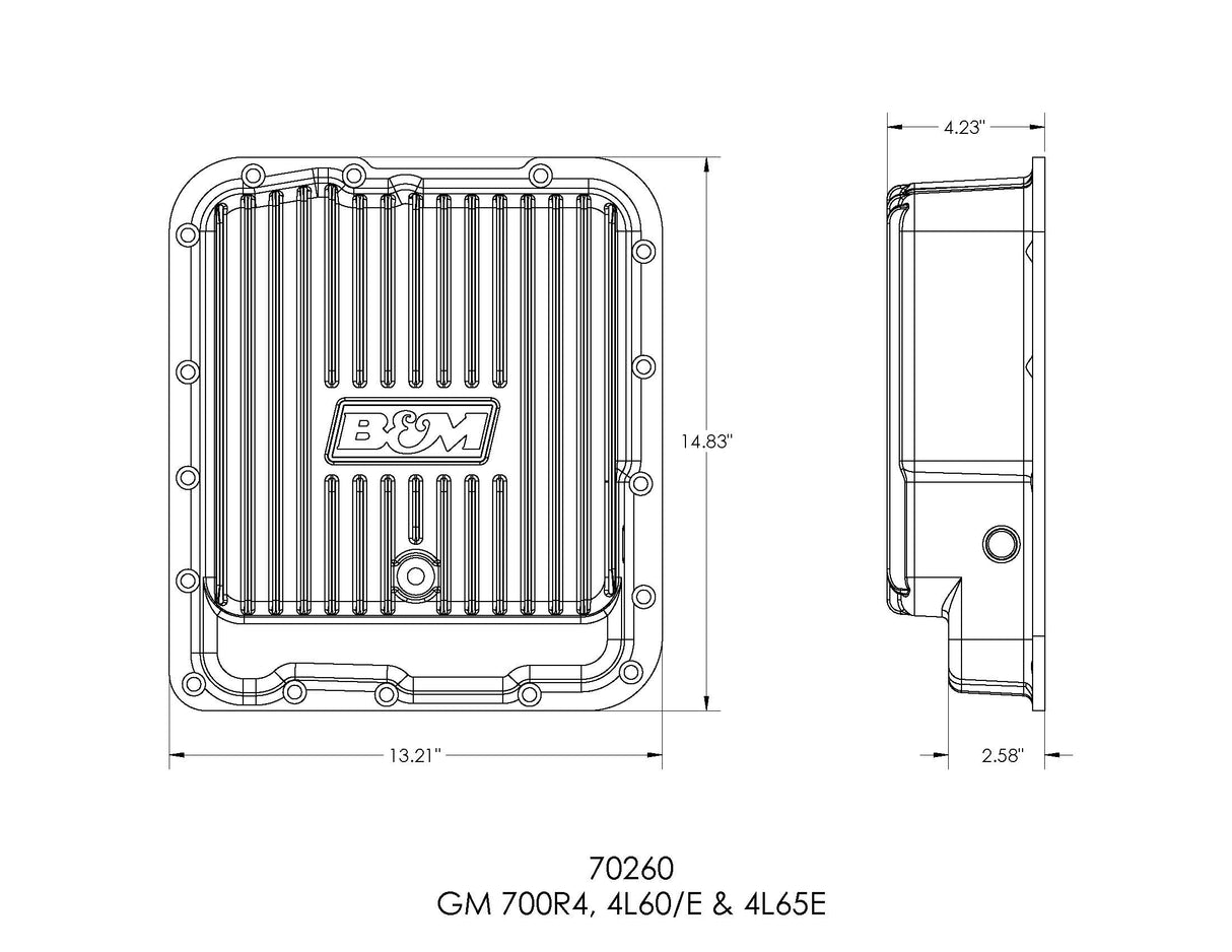 B&M Hi-Tek Deep Transmission Pan - Aluminum - 70260