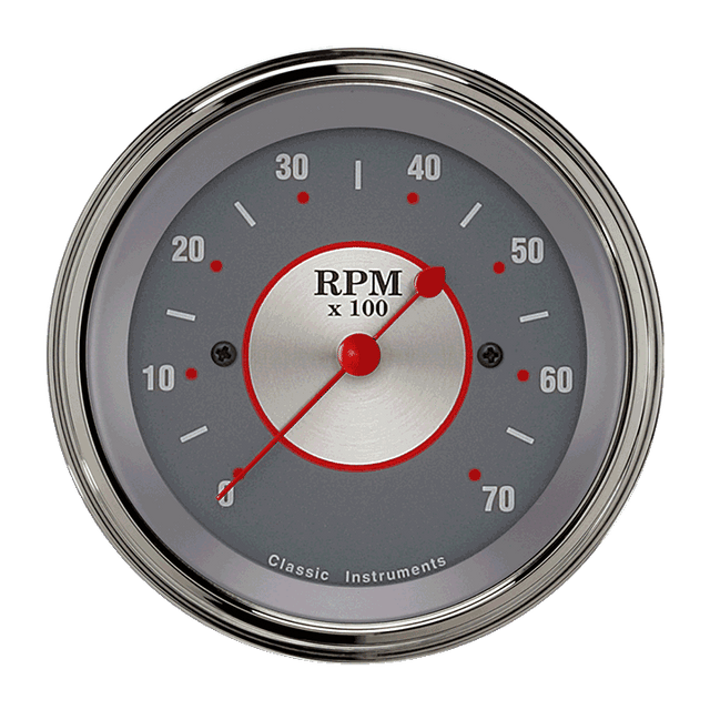 Classic Instruments Silver Series 3 3/8" Tachometer - SS70SLF