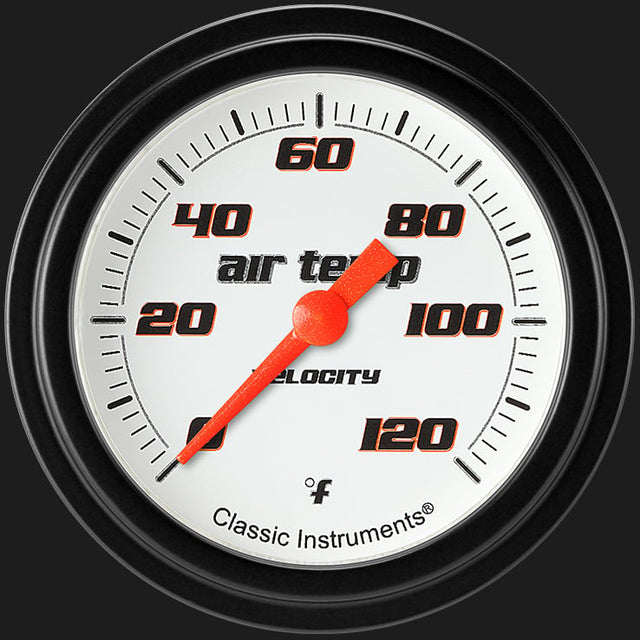 Classic Instruments Velocity White 2 5/8" Outside Air Temp. Gauge - VS399WBLF