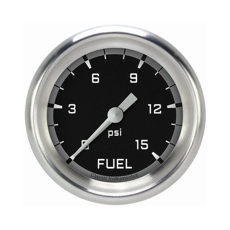 Classic Instruments Autocross Gray 2 5/8" Fuel Pressure Gauge, 15 psi - AX345GAPF