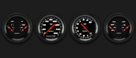 Classic Instruments Velocity Black Series Four Gauge Set - VS05BBLF