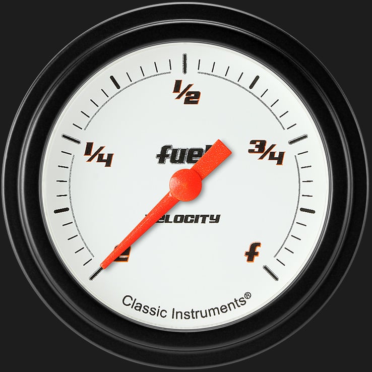Classic Instruments Velocity White 2 5/8" Fuel Gauge - VS309WBLF