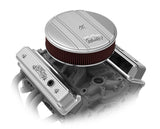 Holley 241-248 Vintage Finned Valve Cover - "" Script - SBC - Center Bolt - Polished