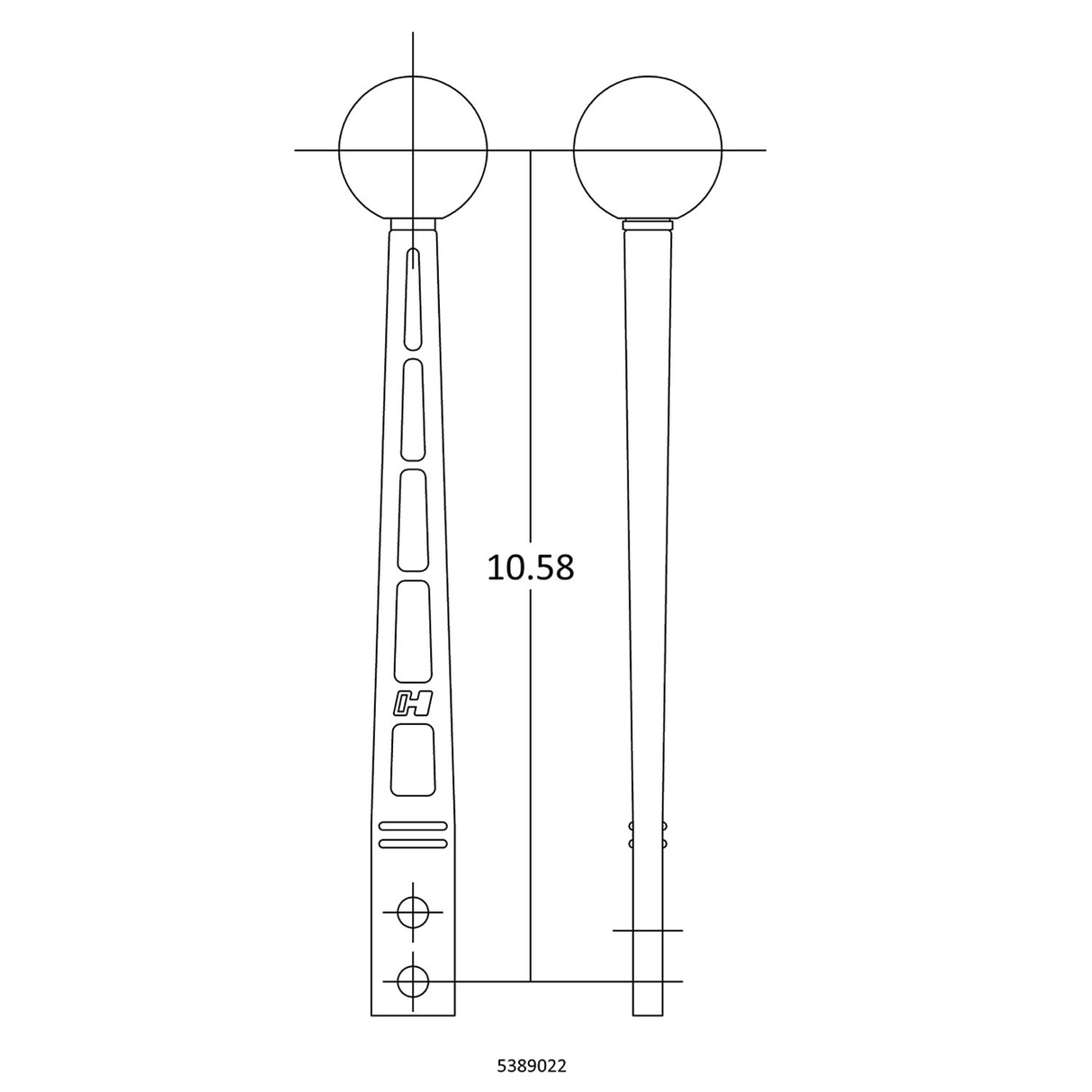 Hurst Billet/Plus Shifter Stick - Black/Machined - 5389022