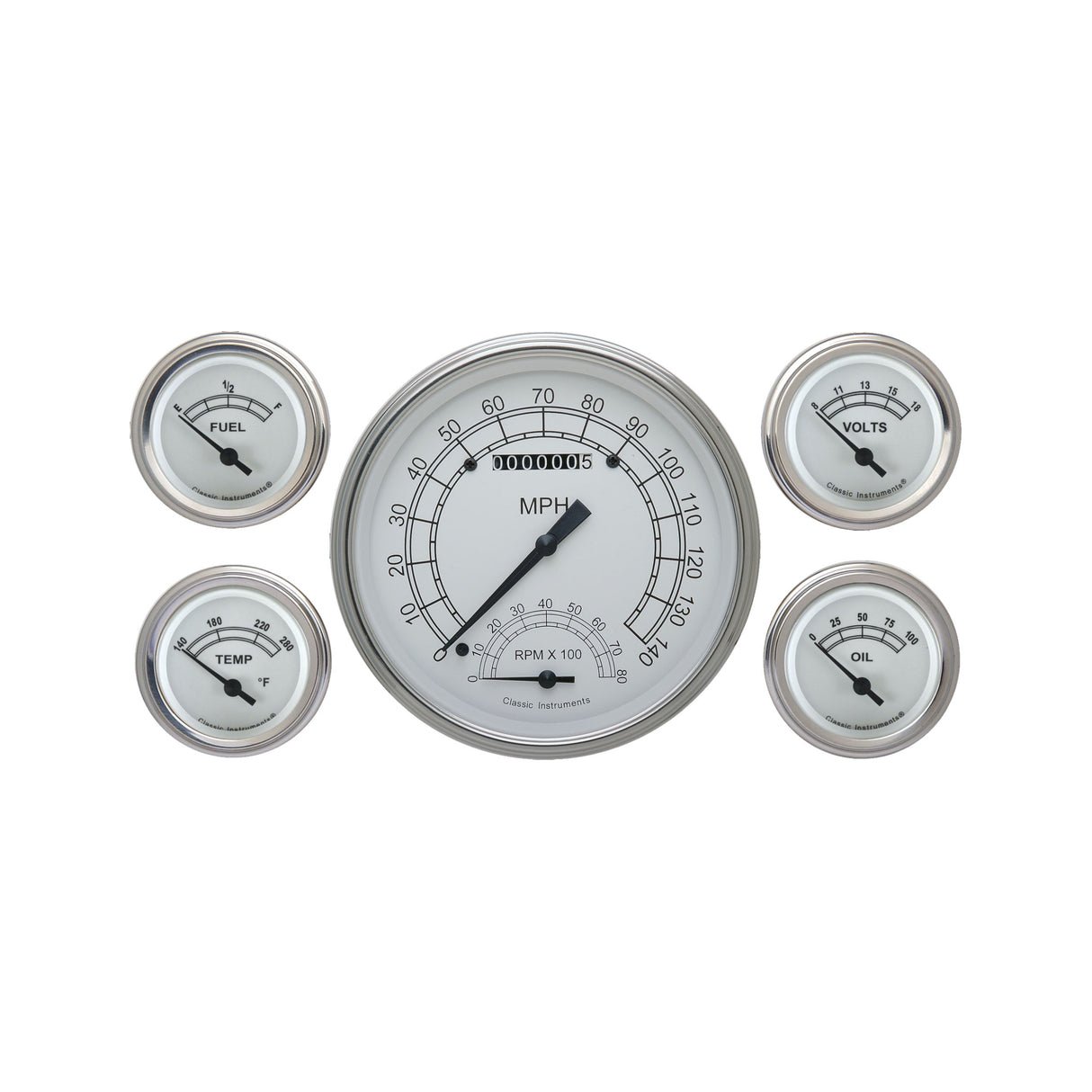 Classic Instruments CLASSIC WHITE 5INSPEEDTCH & 4 - 2INFOTV-GM - CW65SLC