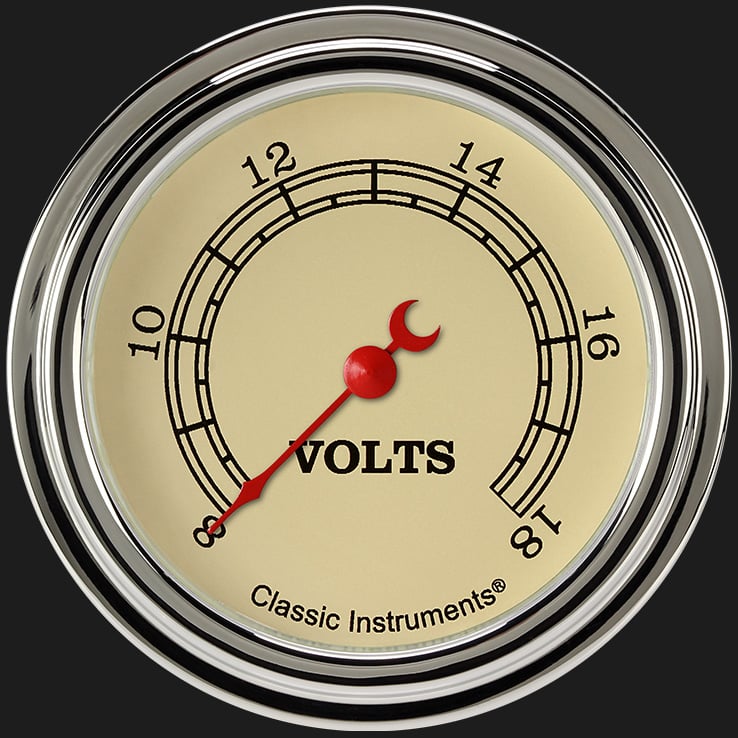 Classic Instruments Vintage 2 5/8" Voltage Gauge - VT330SLF