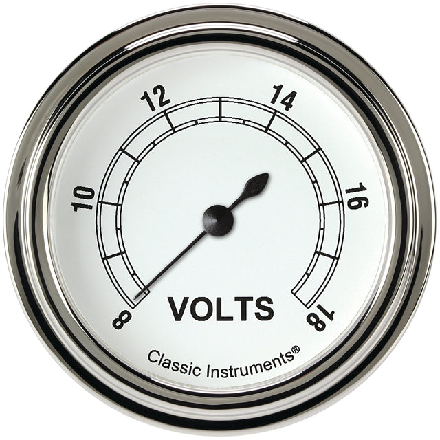 Classic Instruments Classic White 2-5/8" Volt Gauge - CW330SLF