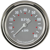 Classic Instruments Silver Gray 2-5/8" Tachometer Gauge - SG383SLF