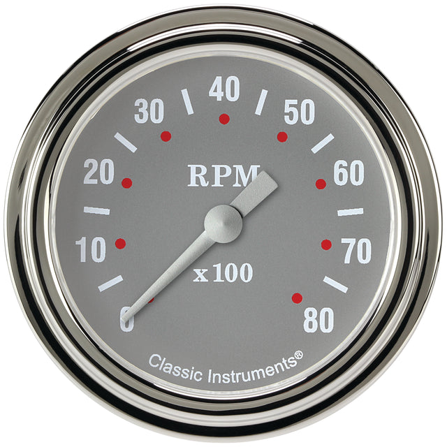 Classic Instruments Silver Gray 2-5/8" Tachometer Gauge - SG383SLF