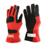 Racequip SFI 3.3/5 Red / Black Short Gauntlet Nomex Race Gloves - Small - 355012RQP