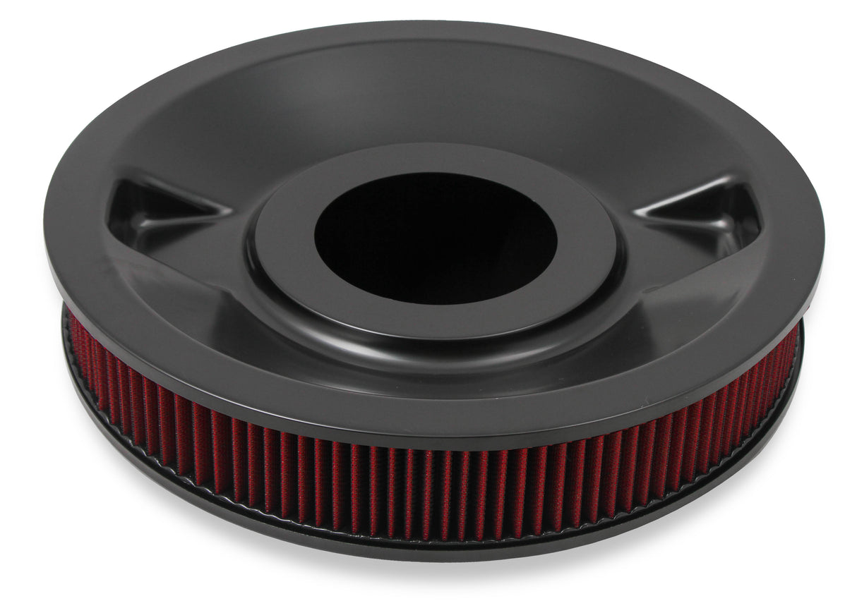 Holley 120-4230 4150 Drop Base Air Cleaner Black w/3" Red Washable Gauze Filter
