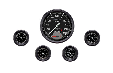 Classic Instruments AutoCross Gray Five Gauge Set 165 - AX165GBLF